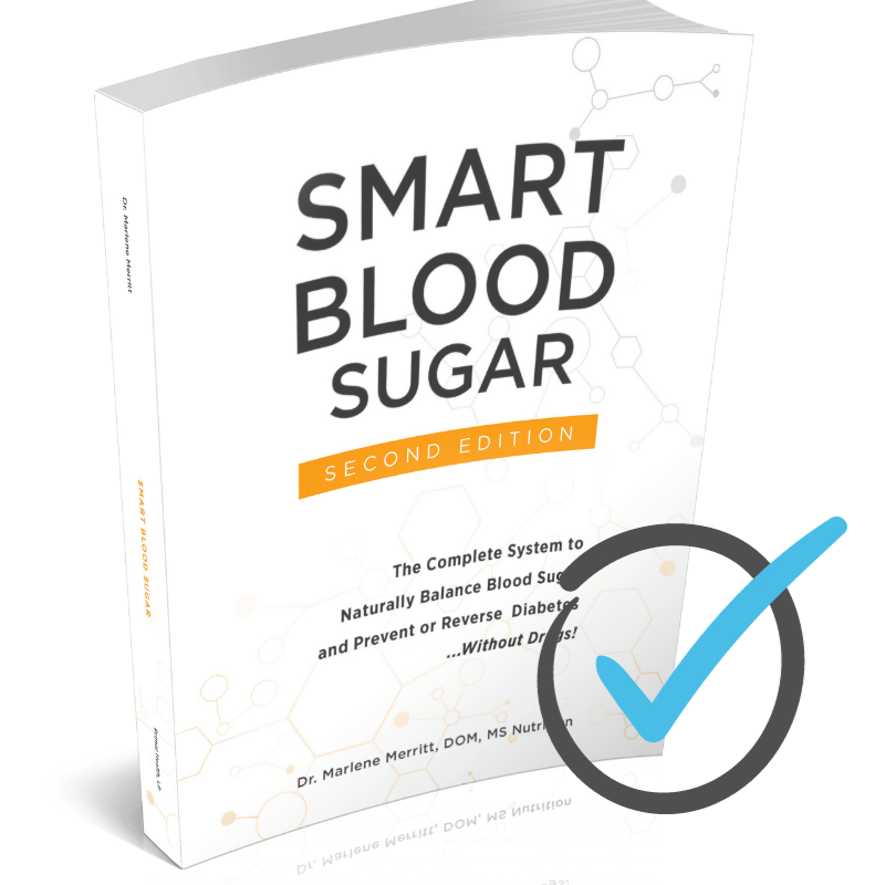 Smart Blood Sugar dr marlene merrett book with checkmark