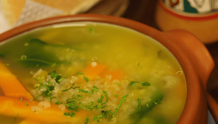 bowl of Anti-Inflammatory kale and quinoa soup