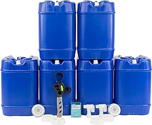 5 gallon blue water storage containers