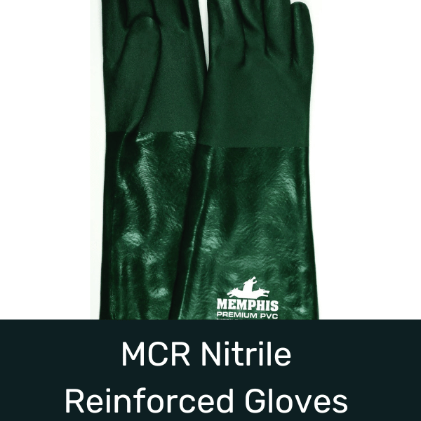 MCR Safety 6418 Memphis 18" Premium Double Dipped PVC Nitrile Reinforced Gloves